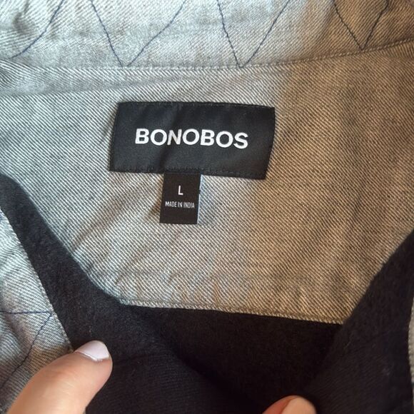 BONOBOS LIKE NEW JET BLACK SHIRT JACKET MENS SIZE LARGE - Picture 6 of 8